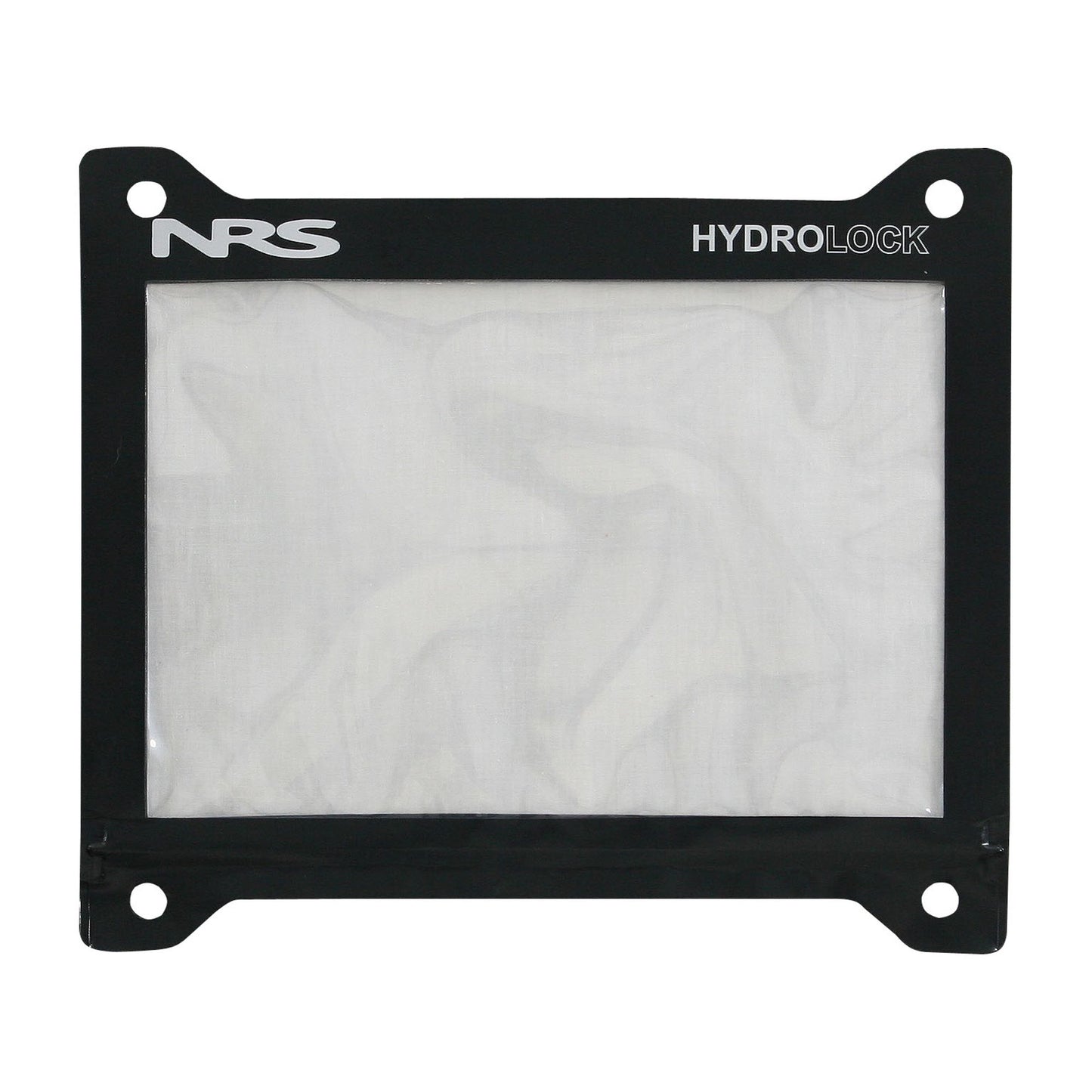 A black frame with the NRS logo and a clear urethane window for waterproof closure, resembling the NRS Hydrolock Map Case.