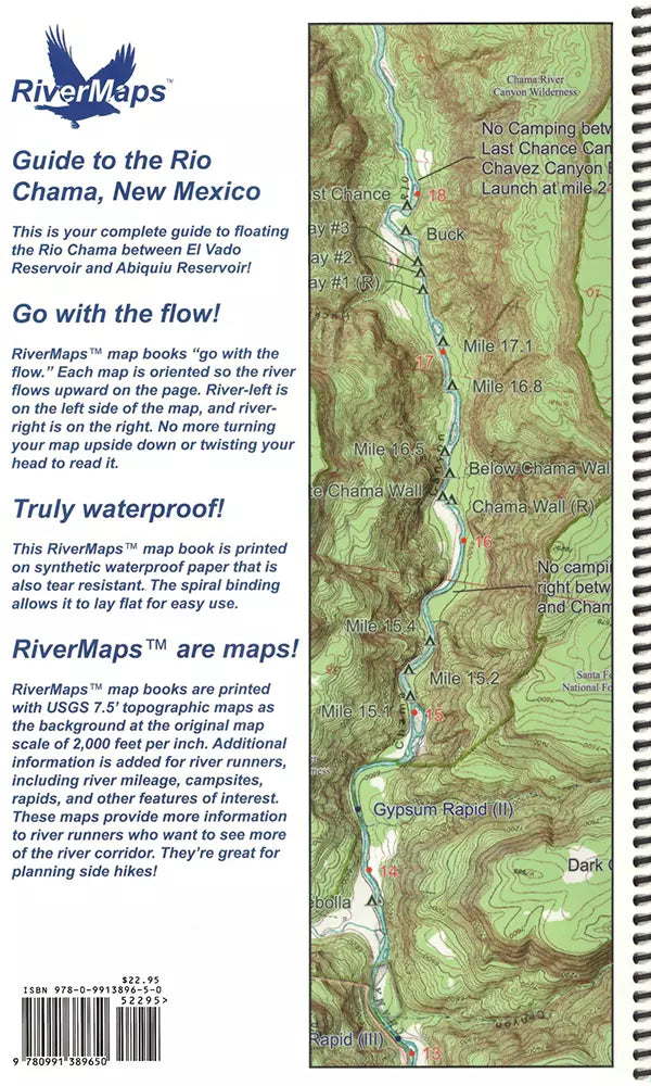 Waterproof Rivermaps guide to the Rio Grande featuring Rio Chama.