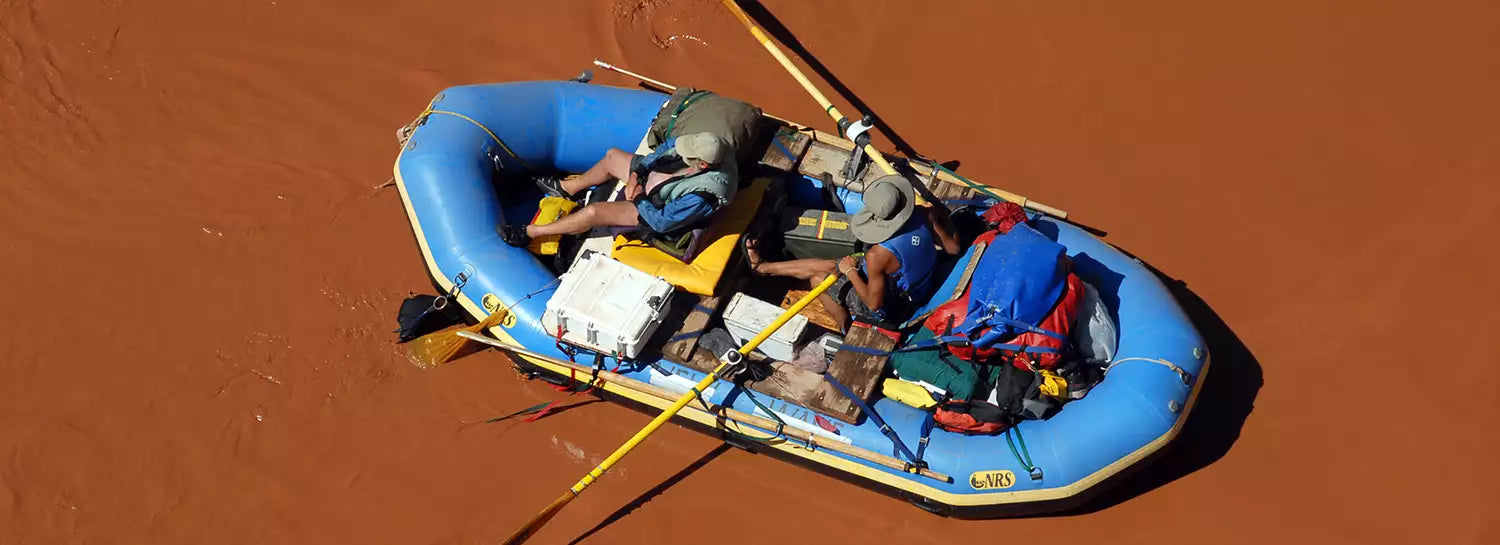 A group of people in a raft.