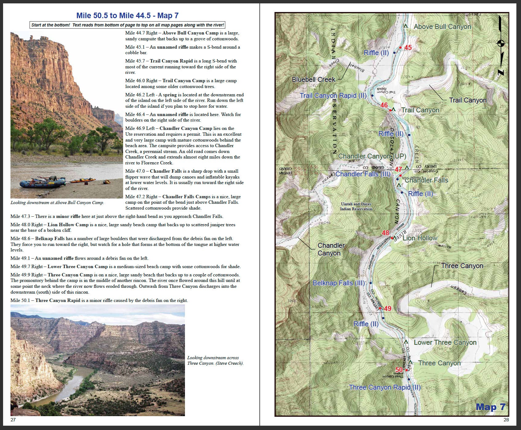 A Rivermaps guide to the Green River in Desolation and Gray Canyons and waterproof guide books for navigating it.