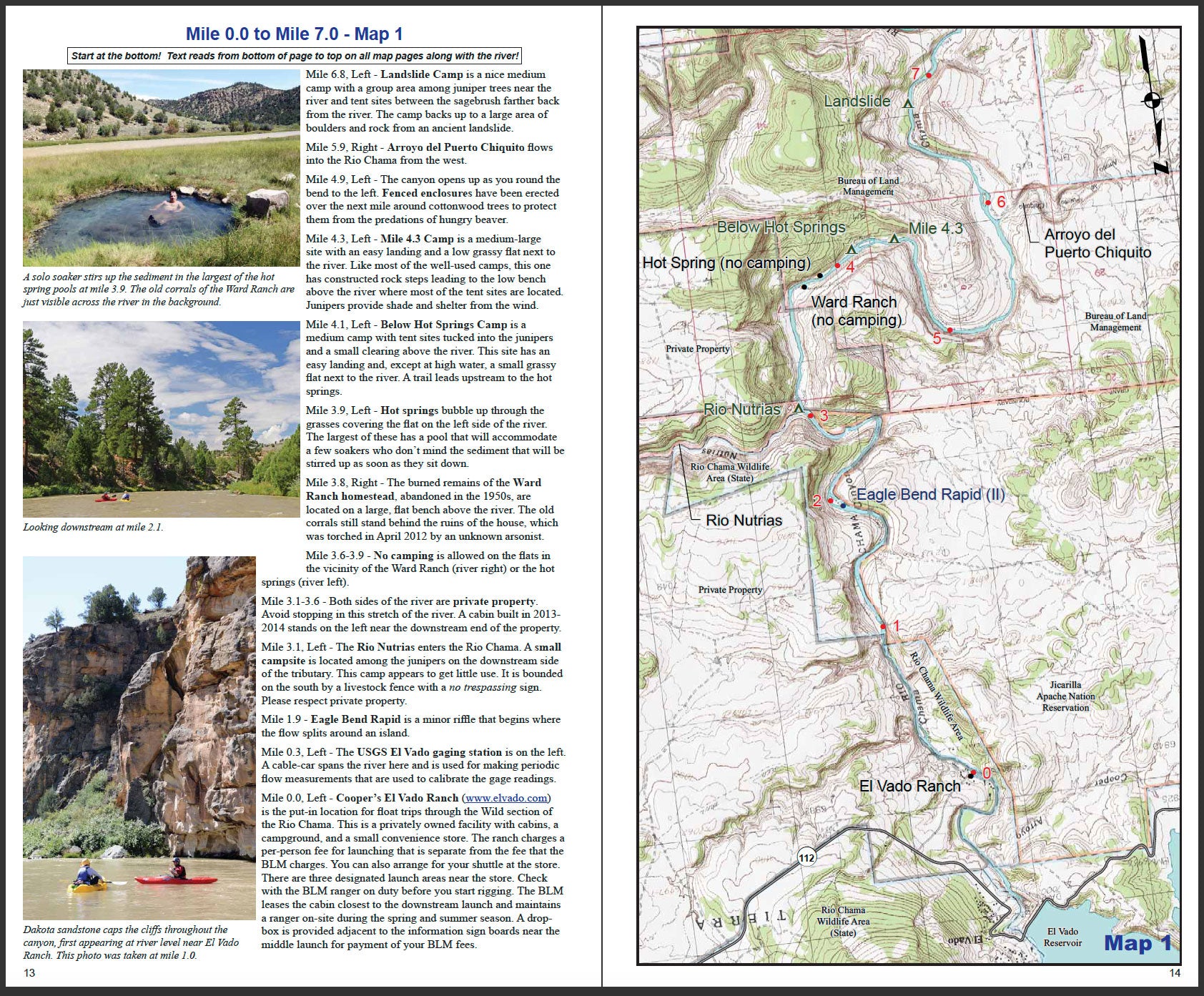 A Rivermaps waterproof guide book featuring a map of the Rio Chama river: Guide to the Rio Chama in New Mexico.