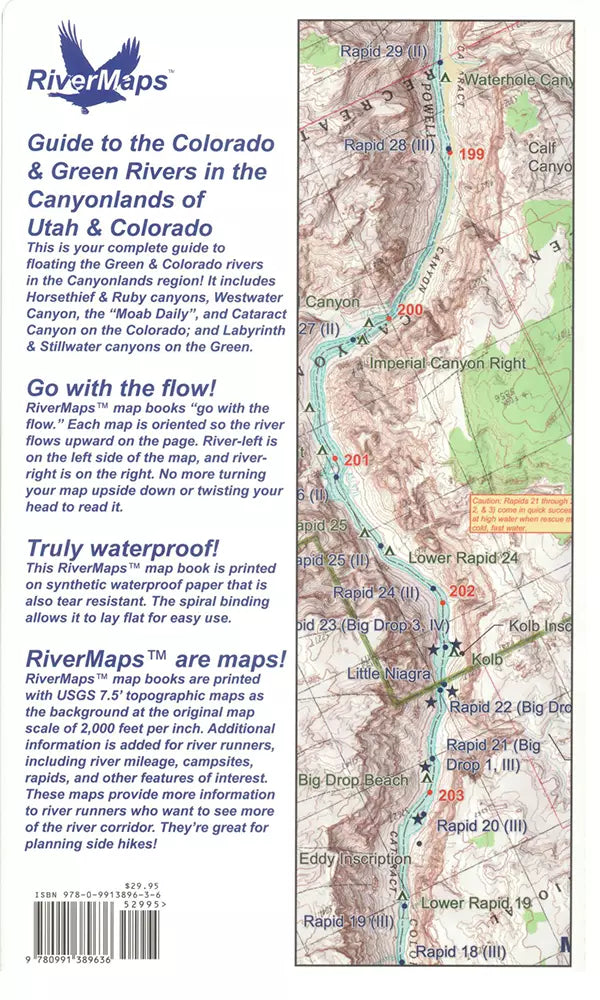 A Rivermaps guidebook to the Colorado River, highlighting its stunning beauty and extraordinary adventures in the Canyonlands of Utah and Colorado. With detailed information on the Green Rivers and expert recommendations, this Guide to the Colorado & Green Rivers in the Canyonlands of Utah & Colorado offers a comprehensive resource.