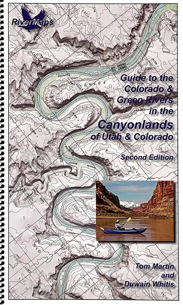 A Rivermaps guide book featuring a detailed map of Colorado and its captivating canyons - Guide to the Colorado & Green Rivers in the Canyonlands of Utah & Colorado.