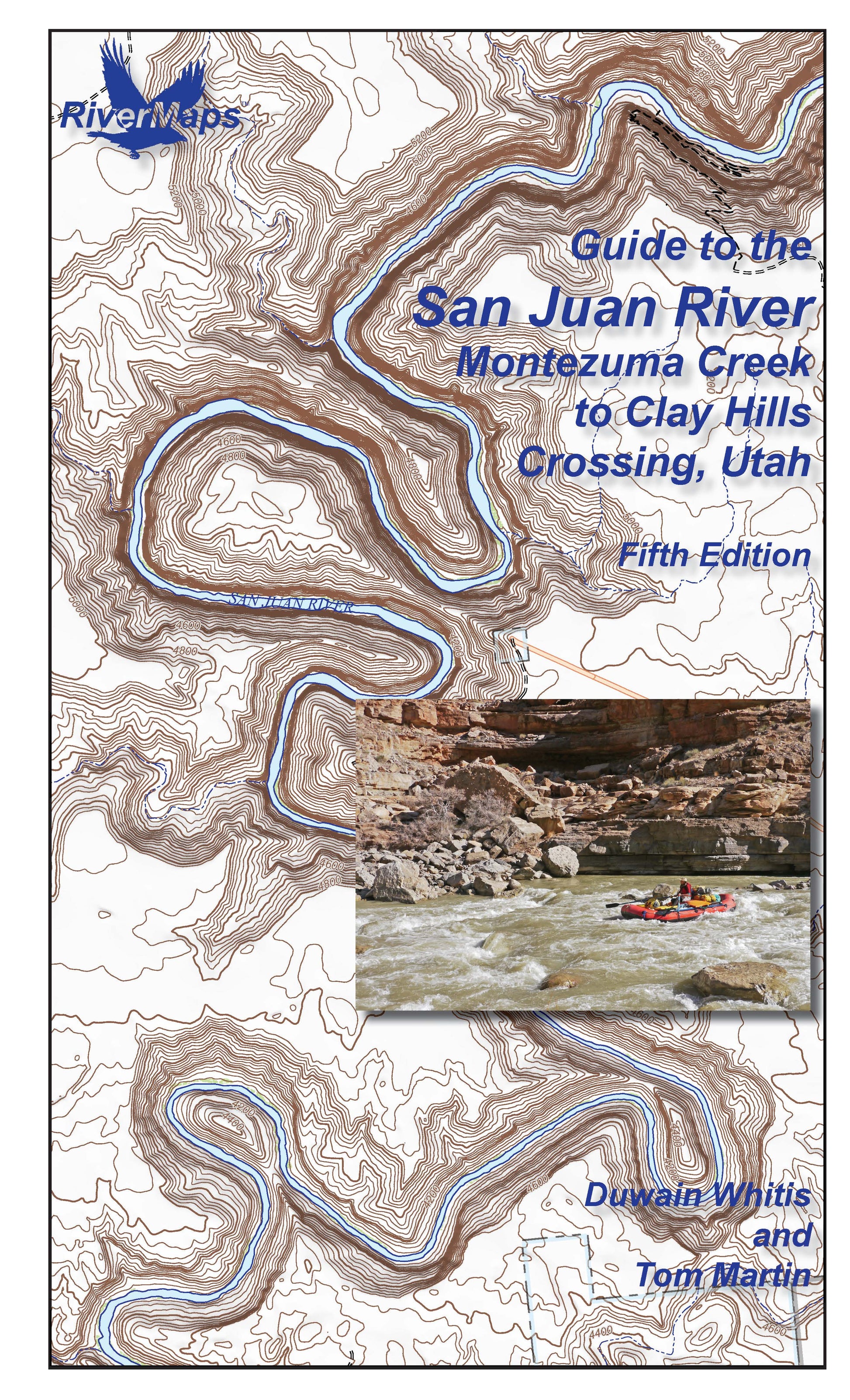 Rivermaps' "Guide to the San Juan River in Utah" features a cover image of rafters and provides detailed maps—perfect for anyone needing a comprehensive San Juan River guide.