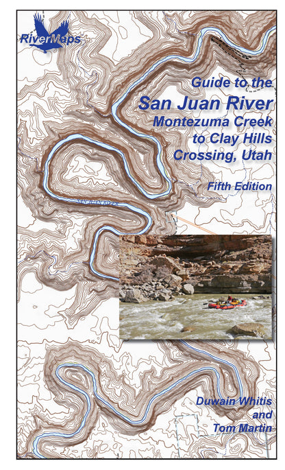 Rivermaps' "Guide to the San Juan River in Utah" features a cover image of rafters and provides detailed maps—perfect for anyone needing a comprehensive San Juan River guide.