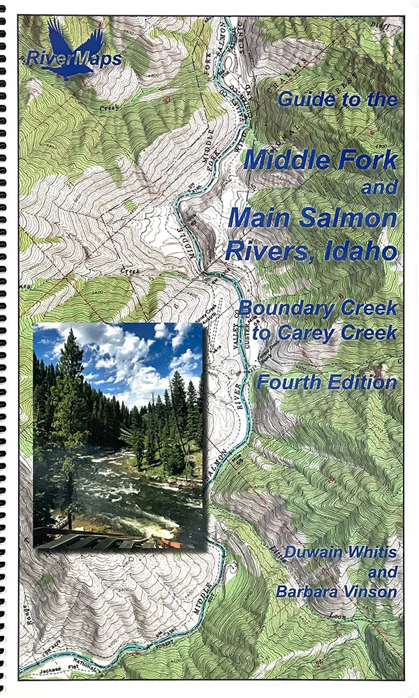 The Rivermaps guide to the Middle Fork and Main Salmon Rivers, Idaho, featuring main salmon rivers and guide books.