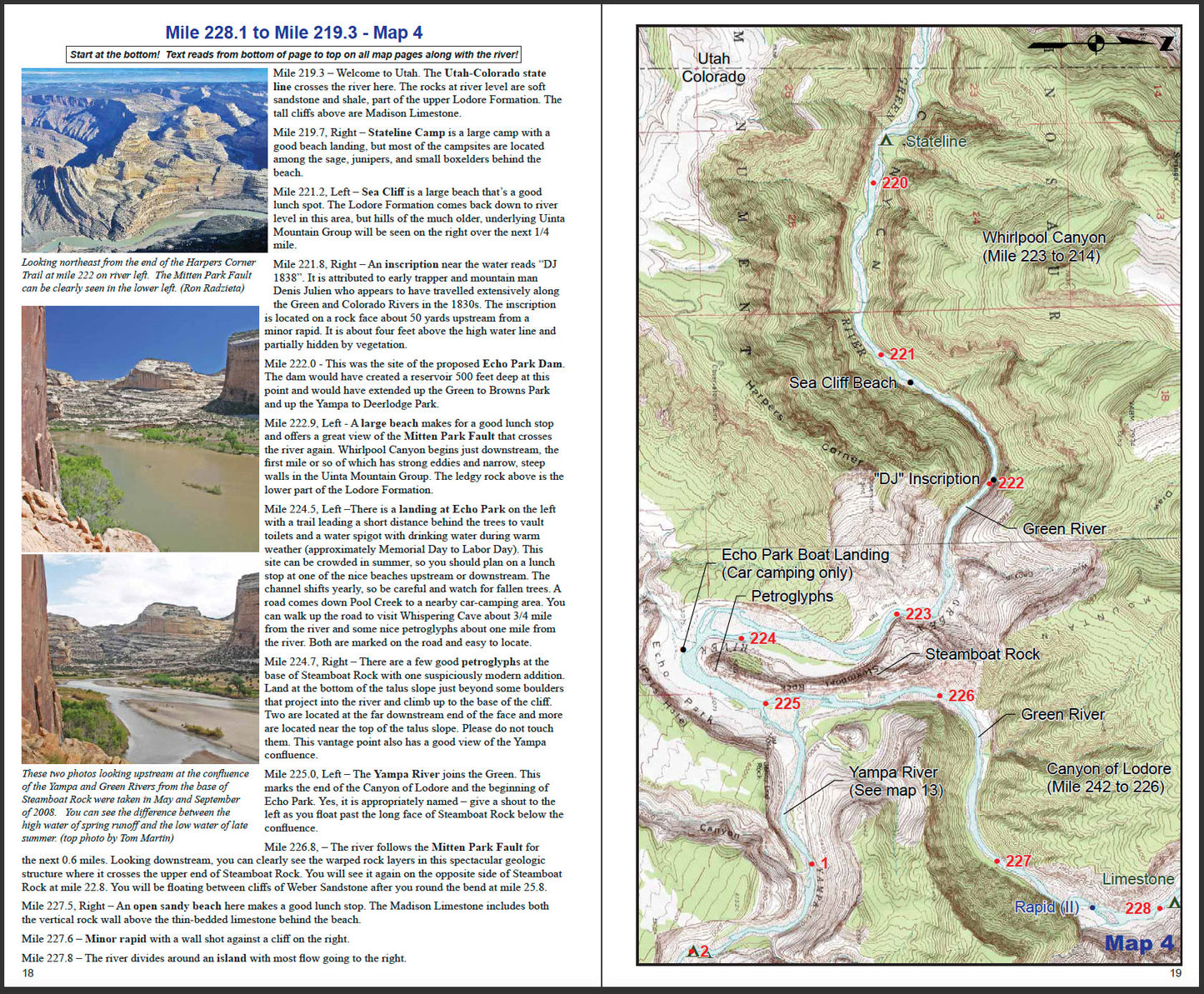 Waterproof Rivermaps Guide to the Green and Yampa Rivers in Dinosaur National Monument trail guide book.