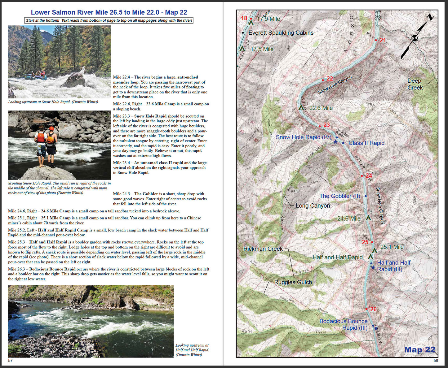 A Rivermaps guide to the Snake River in Hells Canyon and the Lower Salmon River, both located along the Snake River.