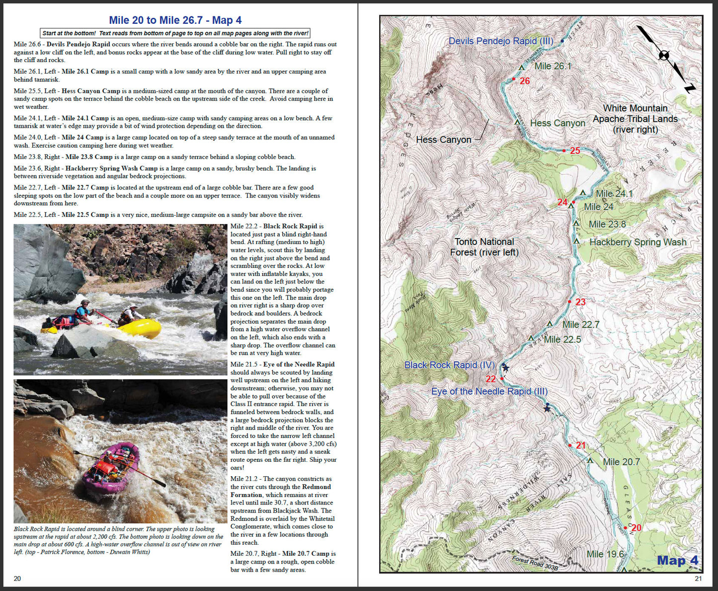 A waterproof Rivermaps map of the Upper Salt River with rafters using the Guide to the Upper Salt River in Arizona.