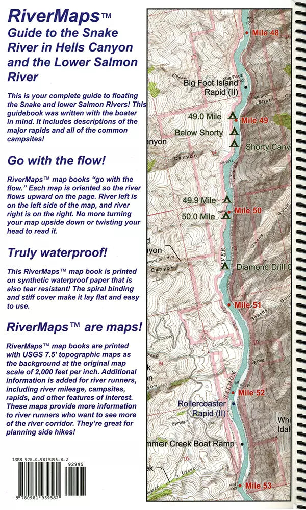 A Rivermaps book with a map of the Snake River