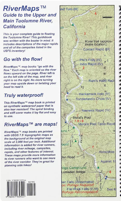 Rivermaps offers a comprehensive guide to the Cherry Creek/Upper and Main Tuolumne River in California. This Rivermaps guide is not only waterproof and tear resistant, but it also provides mile-by-mile descriptions of each section.